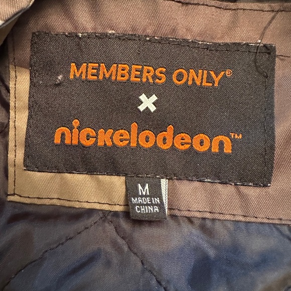 Members Only x Nickelodeon Rugrats Zip-Up Jacket Men's Medium Brown Cream Color - Picture 5 of 15